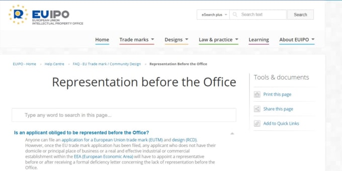 Eu hotsell trademark search