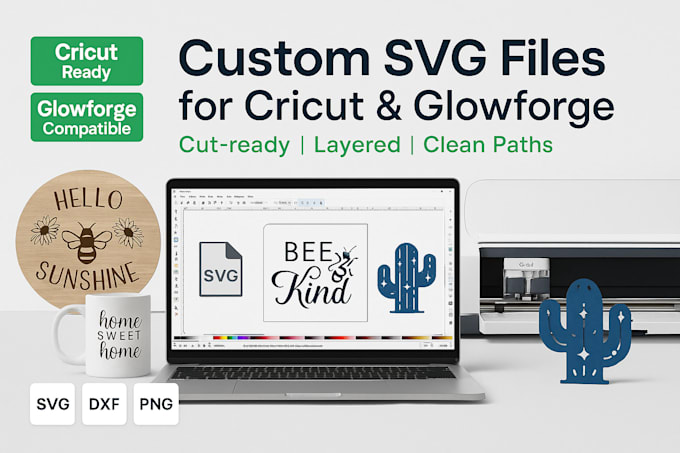 custom svg files for cricut design space and glowforge projects