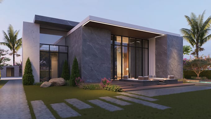 create custom luxury villa designs with floor plans and realistic renders