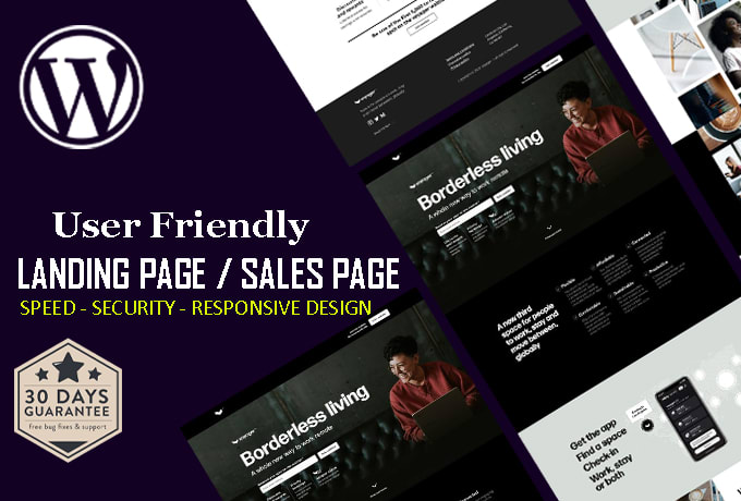 design modern landing page, sales page, single product page