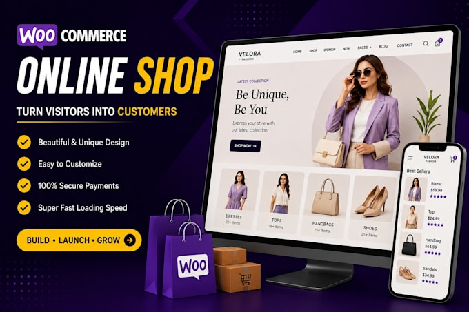 build ecommerce website, online shop with wordpress woocommerce