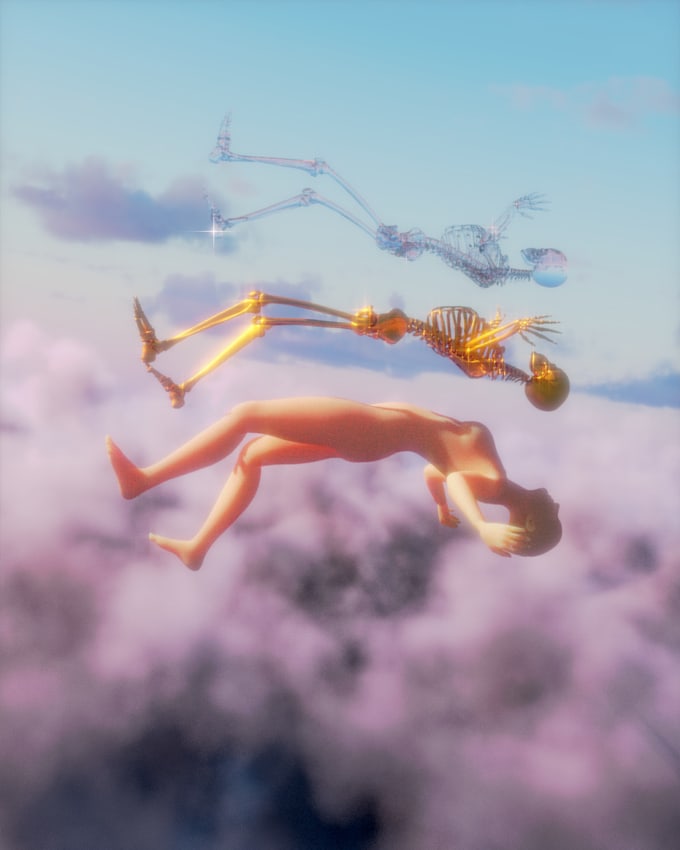 design surreal and abstract 3d artwork