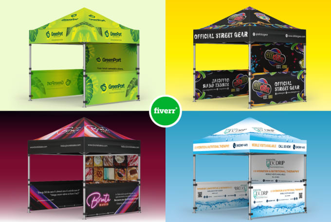 Design canopy tent, trade show booth, flags, roll up banners, backdrops ...