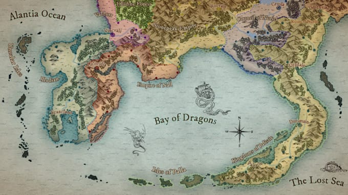 I will draw your fantasy novel or dnd map