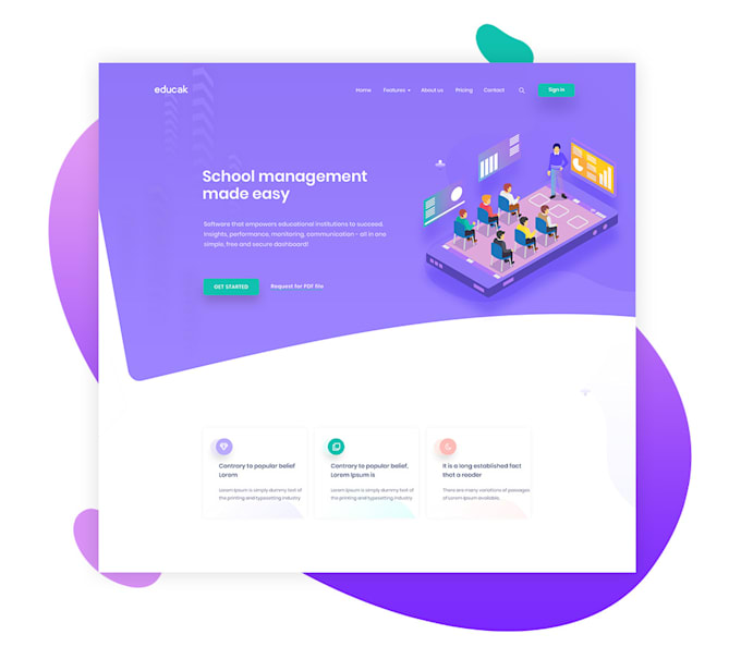 Design and development professional reactjs landing page by ...
