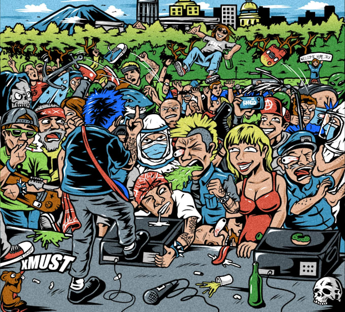 make an crazy cartoon for your pop punk album,single cover