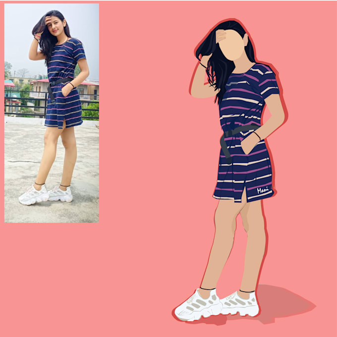 make minimalist vector portrait and illustration