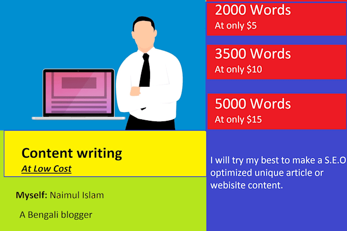 write english or bengali SEO article at very low cost