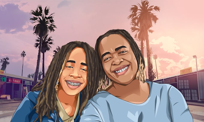 draw amazing gta style cartoon portrait from your photo