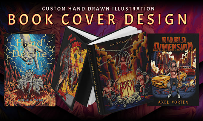 custom hand drawn artwork for book cover design
