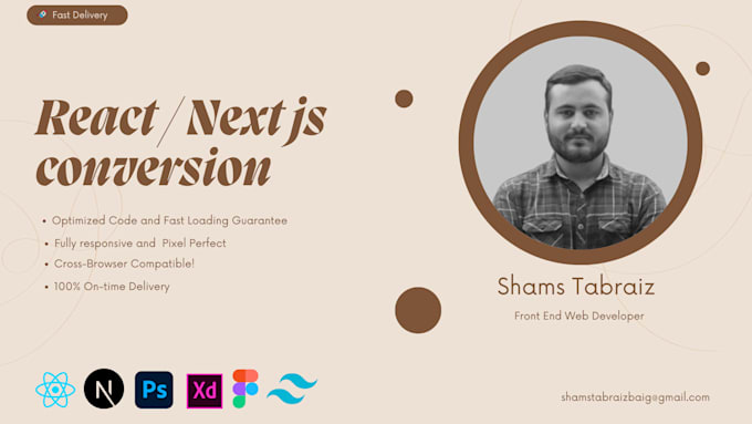 convert PSD, xd, figma to react, next js