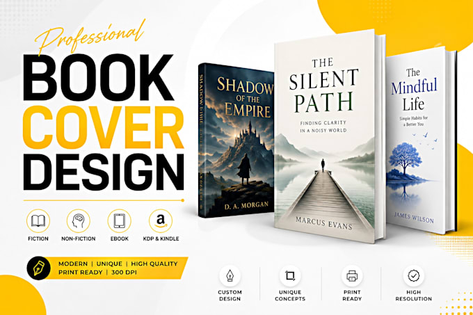 design a stunning book cover for fiction, non fiction, ebook, KDP, and kindle