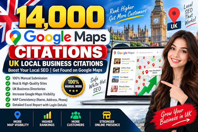 create 14,000 google maps citations for gmb ranking and local SEO