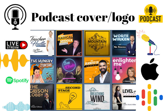 design artistic podcast cover and logo for itunes