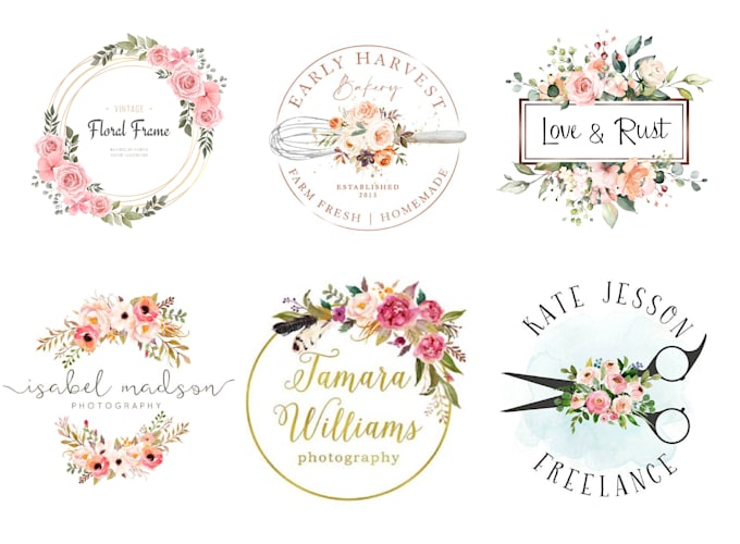 Design Beautiful Watercolor Floral Logo By Infinitydezign Fiverr