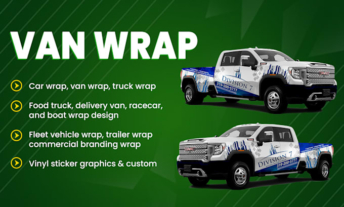 design car wrap, van wrap, food truck wrap, vehicle graphics with 24hr delivery