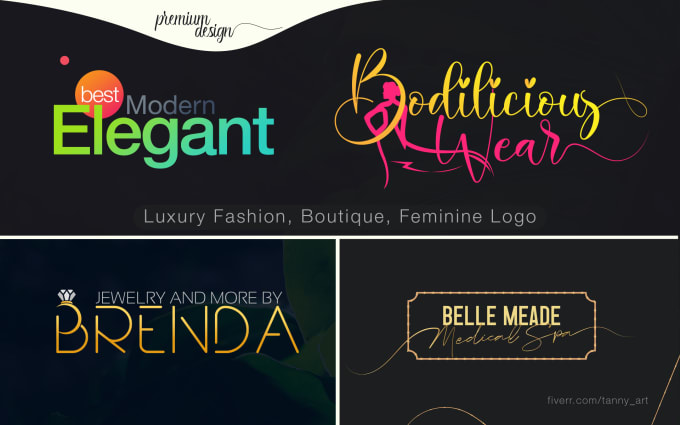 design a luxury fashion boutique and feminine logo