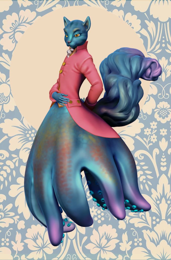 do a stylized 3d render of a character