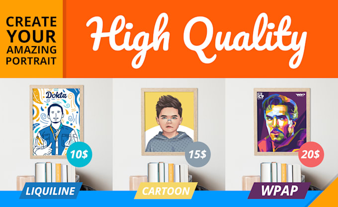 create amazing liquiline, cartoon, wpap portrait