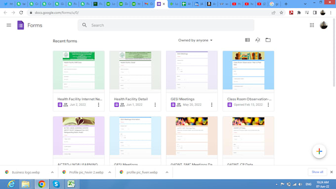 create survey forms, worksheets for data collection