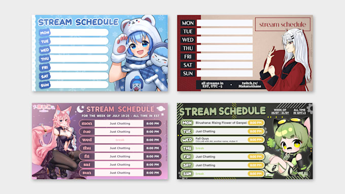 make a banner for your streaming schedule