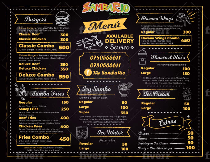 design food and restaurant menu