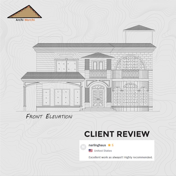 Draw architectural floor plan section and elevation drawings by
