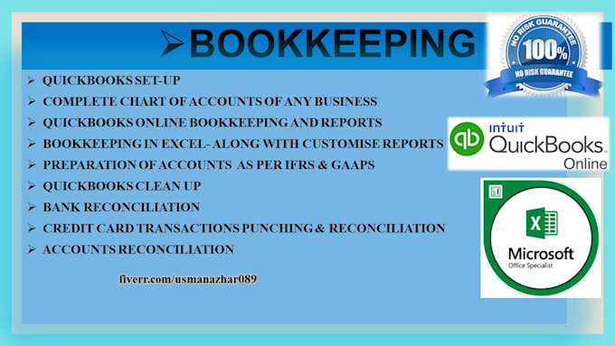do bookkeeping and reconciliation in quickbooks and excel