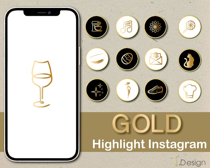 Design gold instagram highlight icon by Nnthanh171 Fiverr