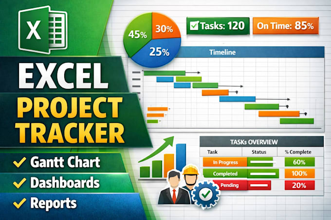 create a professional excel project tracker dashboard