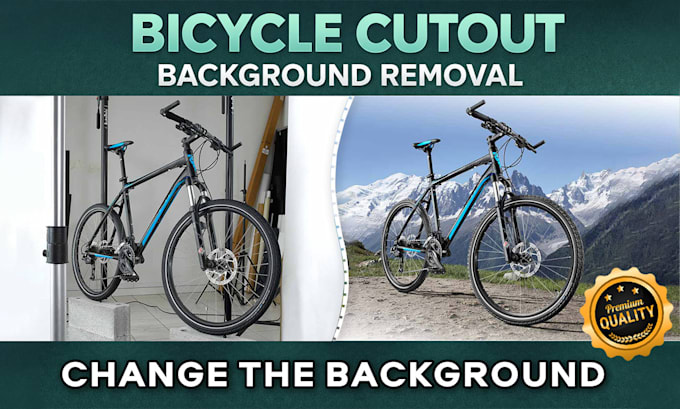 do bicycle image cutout and background removal using clipping path