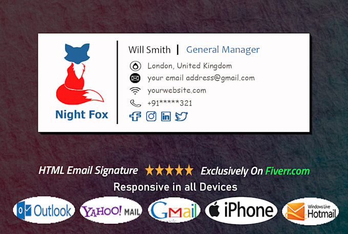code clickable HTML email signature