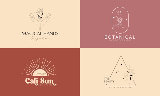 design hand drawn botanical  boho logo