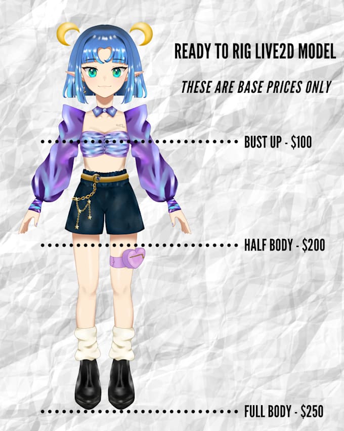 draw and design live2d vtuber model for stream