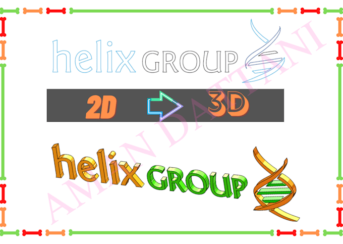 convert your 2d design to 3d logo ready for 3d print