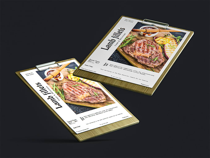 Review! I will design your modern flyer, brochure, restaurant menu, banner  for $30