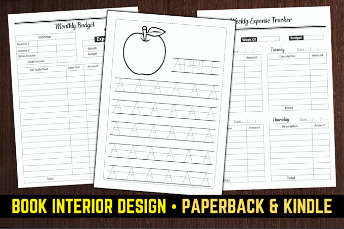 Do book interior design layout, journal, planner, logbook, kdp ...