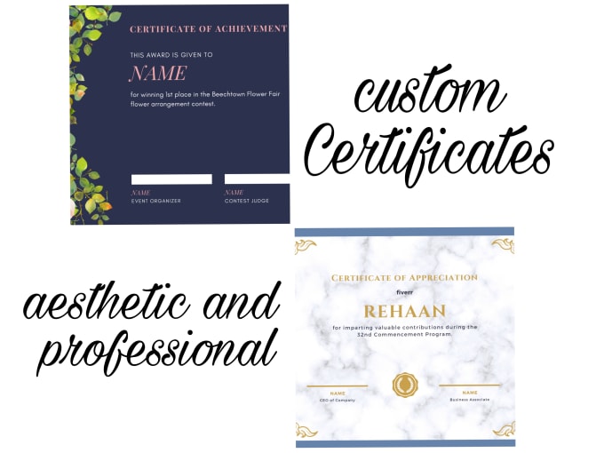 Design 5 professional and aesthetic certificates within 3 hours by