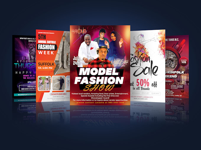 design flyer for your fashion show, party and instagram post