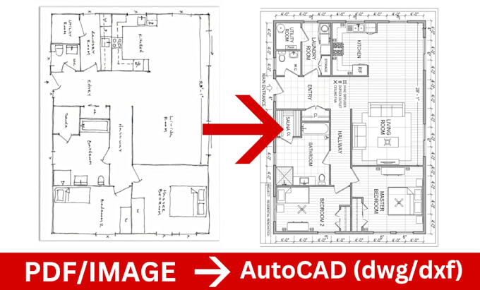 do autocad drafting, convert PDF to autocad dwg, and blueprint to autocad