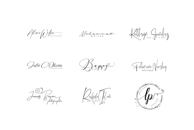 design cursive, scripted, handwriting,  signature logo