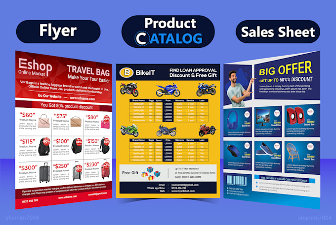 do a professional product catalog design and sales sheet design