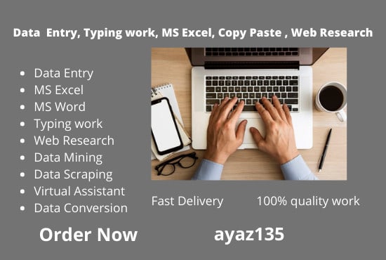do data entry, copy paste and web research for you