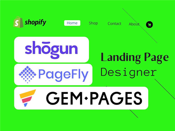 design shopify store and landing page with gempages pagefly shogun page builder