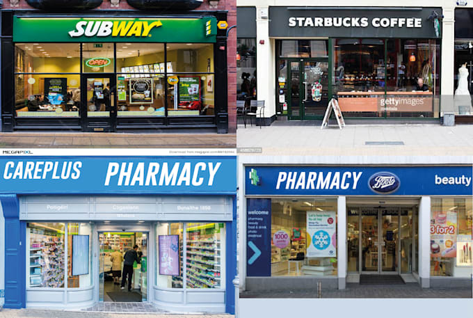 design  splendid shop  sign and unique window graphics advertising board