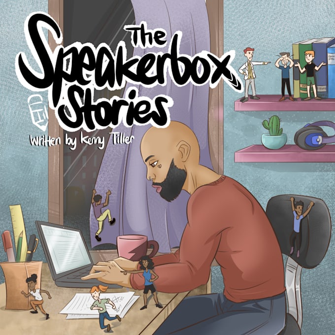 create illustrative podcast cover
