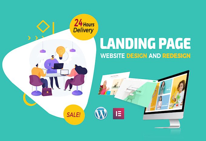 create modern wordpress landing page, elementor landing page
