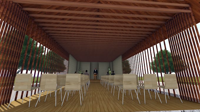 design wood and timber structures in sketchup