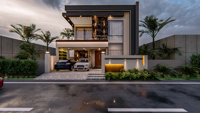 design and render exterior, interior