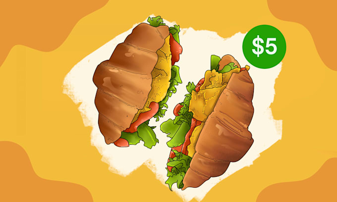 draw food into a cartoon style vector illustration